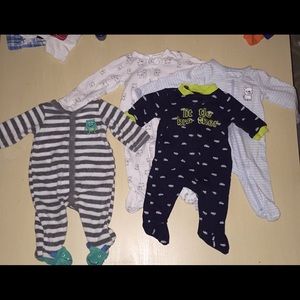 4pc Lot Carter’s boys long sleeve onesies